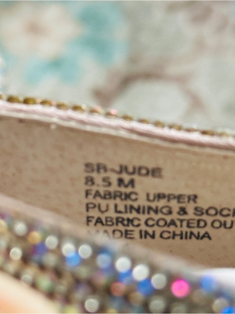Crystal Embellished Nude Ballet Flat 8.5 - Picture 8 of 8